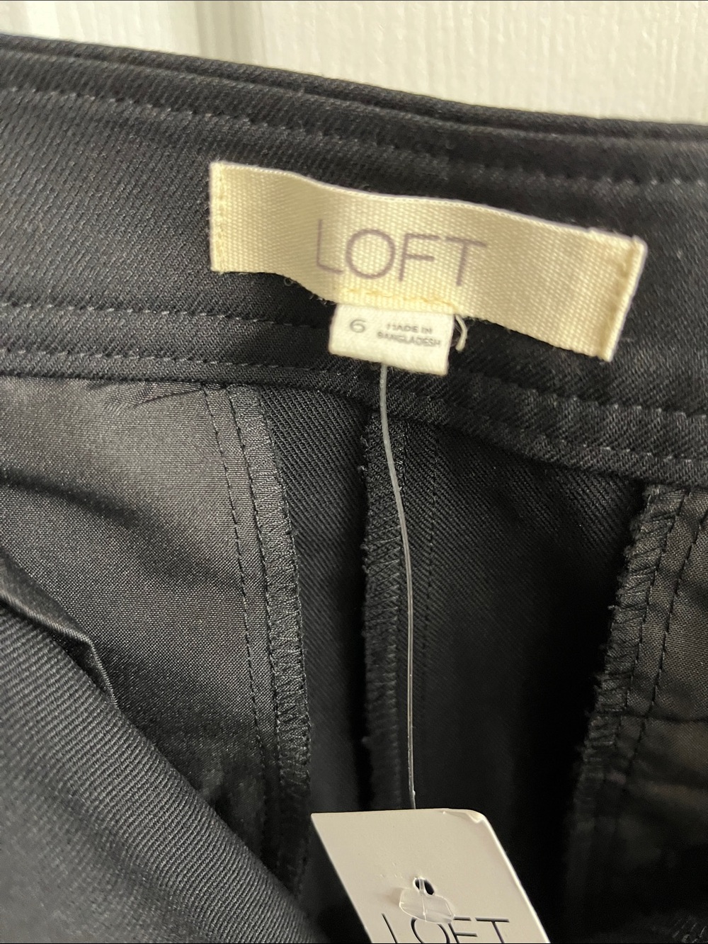 NWT LOFT Black Wide-Leg Pants with Gold Buttons - Picture 4 of 6